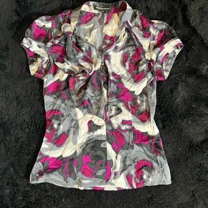 Express Pink and Gray Patterned Blouse